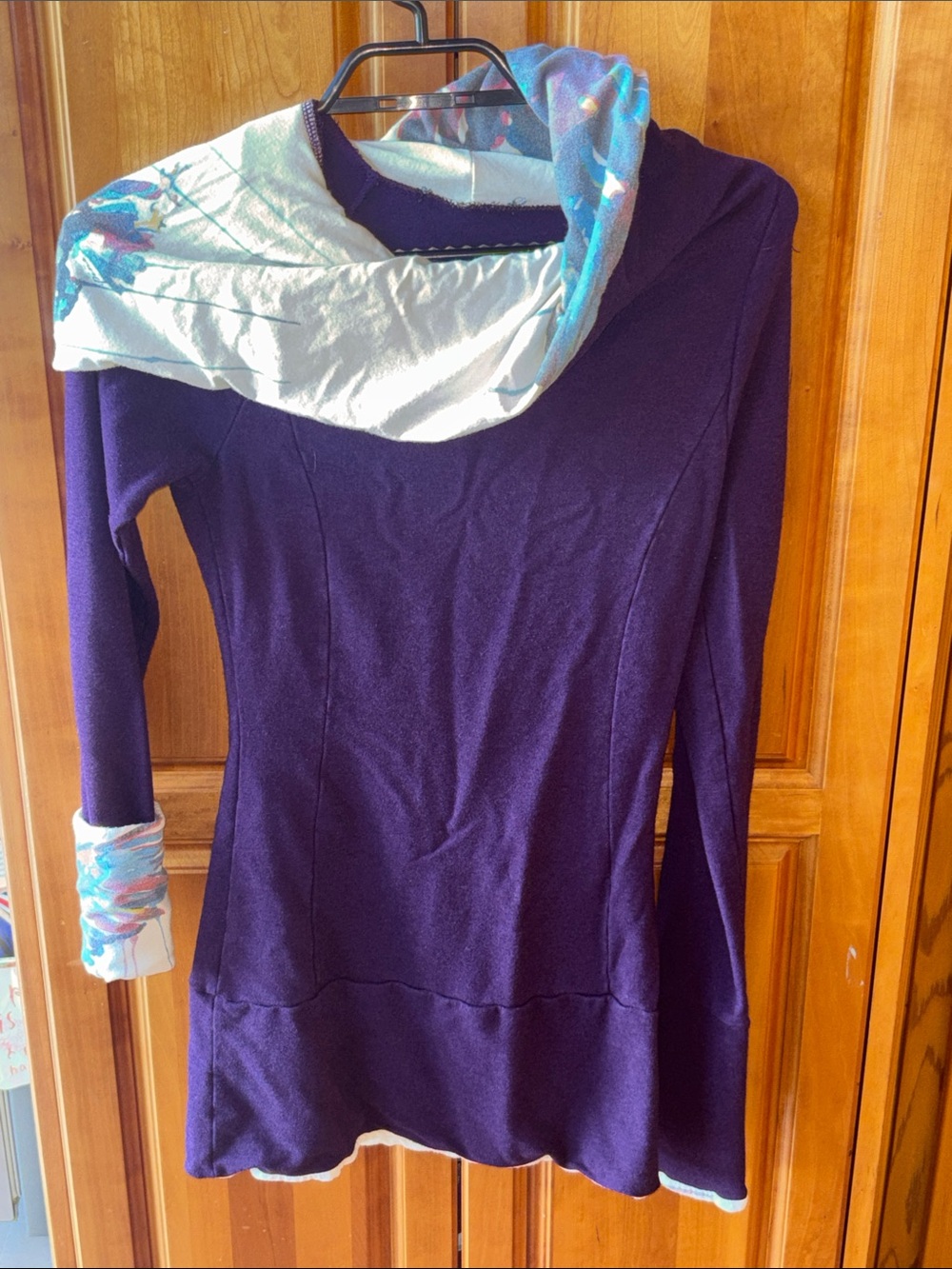 Jenni Mack Pina Bamboo Purple Long Sleeve Tunic with cowl/hood
